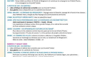 Programme de l'étape de Bergesserin