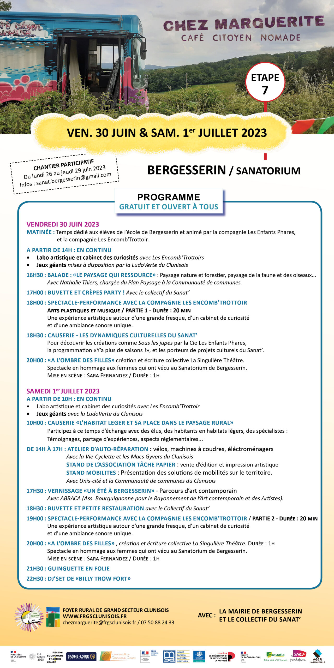 Programme de l'étape de Bergesserin